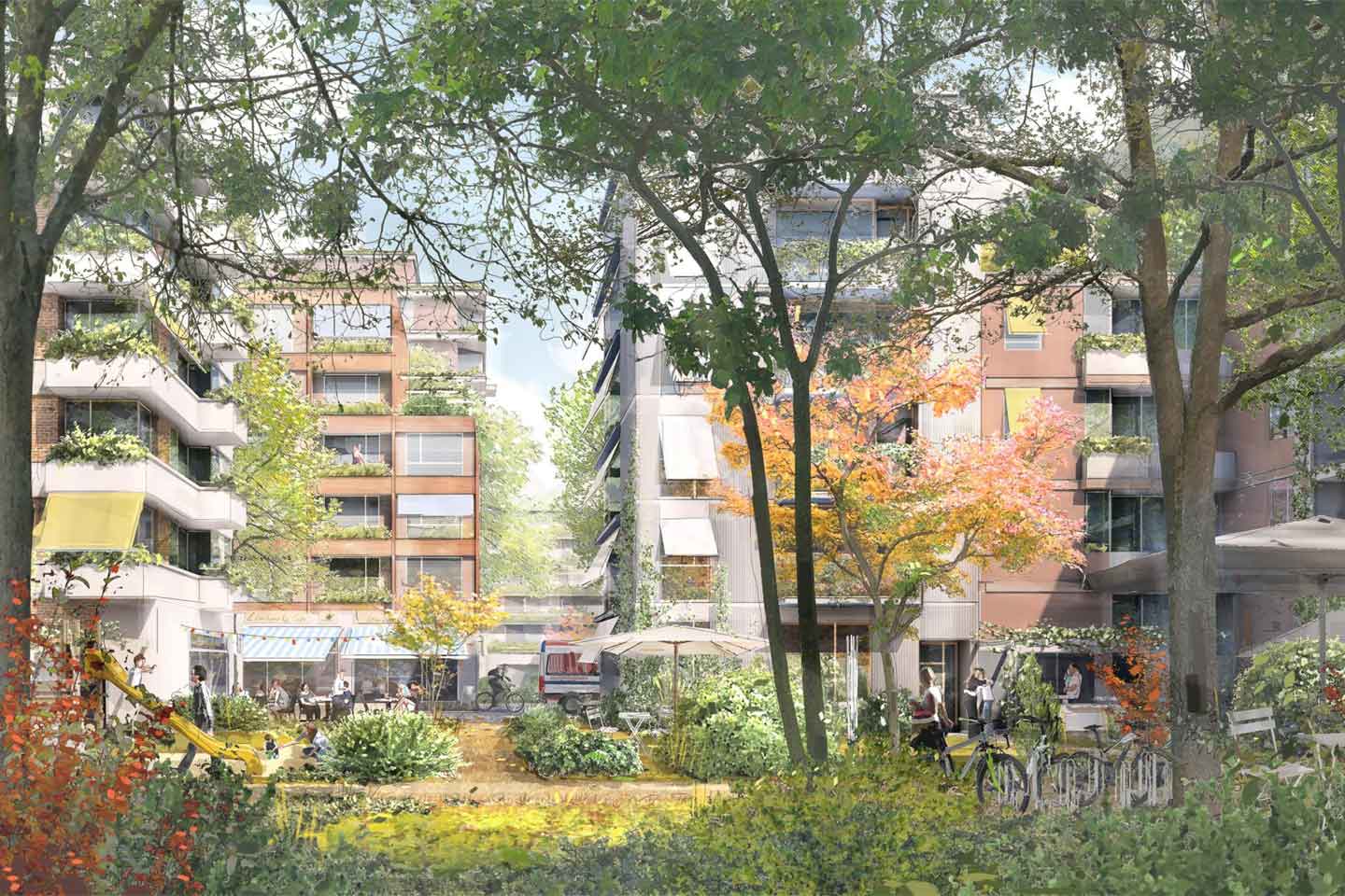 Das Projektgebiet in Rothneusiedl - Rendering